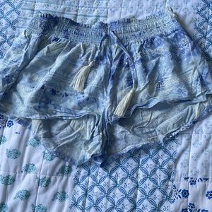 Blue and white comfy shorts